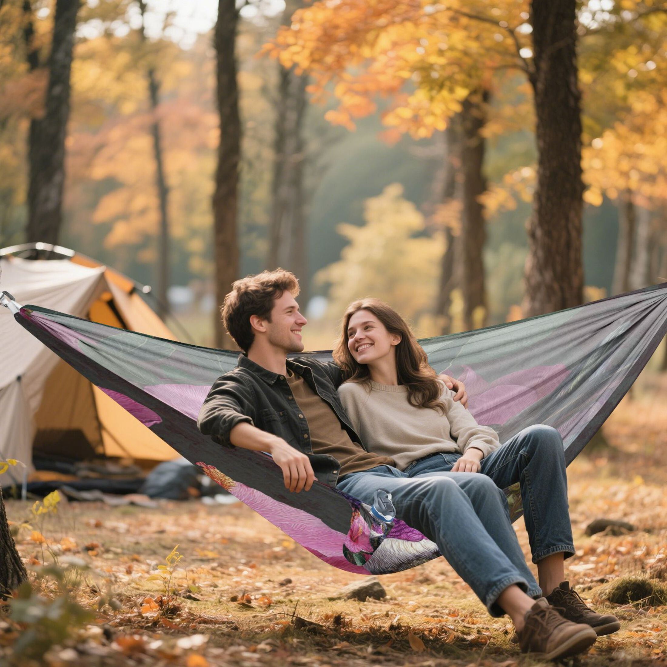 Hanging Hammock Portable Travel Camping For Outdooor Beach Camping Hiking A Beautiful Hummingbird
