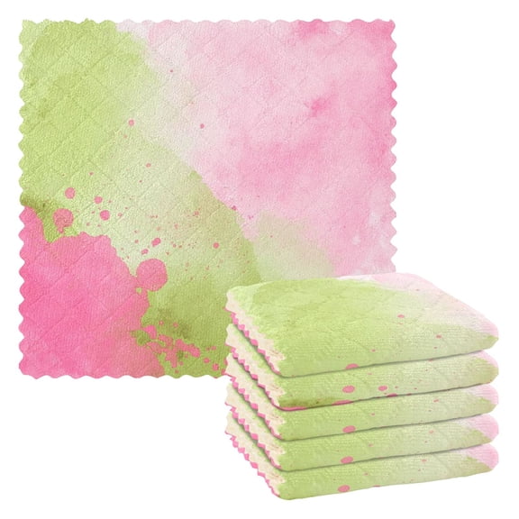 IAUYY Set of 6 Highly Absorbent Kitchen Towels and Dishcloths Set ,11" x 11" Premium Dishcloths for Washing Dishes Rags Everyday and Automobile Watercolor Painting