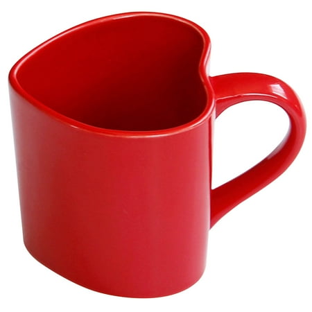 

Heart Shaped Ceramic Coffee Mug Ceramic Mug Office Coffee Mug with Handle Ceramic Water Mug Red