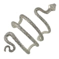 thumbnail image 2 of Brazalete abierto Curvado tallado serpiente Plata para hombres y mujeres, 2 of 5