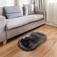 thumbnail image 4 of Matoen Fluffy Bedroom Rug 20"x31.5", Shaggy Area Rug for Bedroom Bedside, Soft Oval Throw Rugs Carpet for Living Room Kids Girls Home Decor, 4 of 5