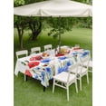 thumbnail image 5 of 60x120 Inch Outdoor Tablecloth with Umbrella Hole Zipper Rectangle Red Poppy Flower Rectangular Tablecloths Outside Waterproof Vintage Blue Independence Day Floral Patio Table Cover for Picnic Party, 5 of 8