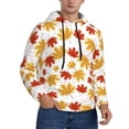 thumbnail image 2 of Naloa Maple Leaf Men's Casual Hooded Collar Drawstring Hoodies Pullover Sweatshirts Casual Long Sleeve Shirts-3X-Large, 2 of 7