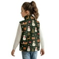 thumbnail image 2 of Xoenoiee Christmas Snowman Reindeer Gift Tree Snowflake Print Toddler Girls Polar Fleece Vest, Xmas Sleeveless Zipper Jacket with Stand Collar and Pockets, Lightweight Warm Winter Coat, 5-6 Years, 2 of 7