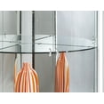 thumbnail image 3 of Milan Kaleigh 21.3" Glass Curio Cabinet with Mirror Interior in Silver/Clear, 3 of 3