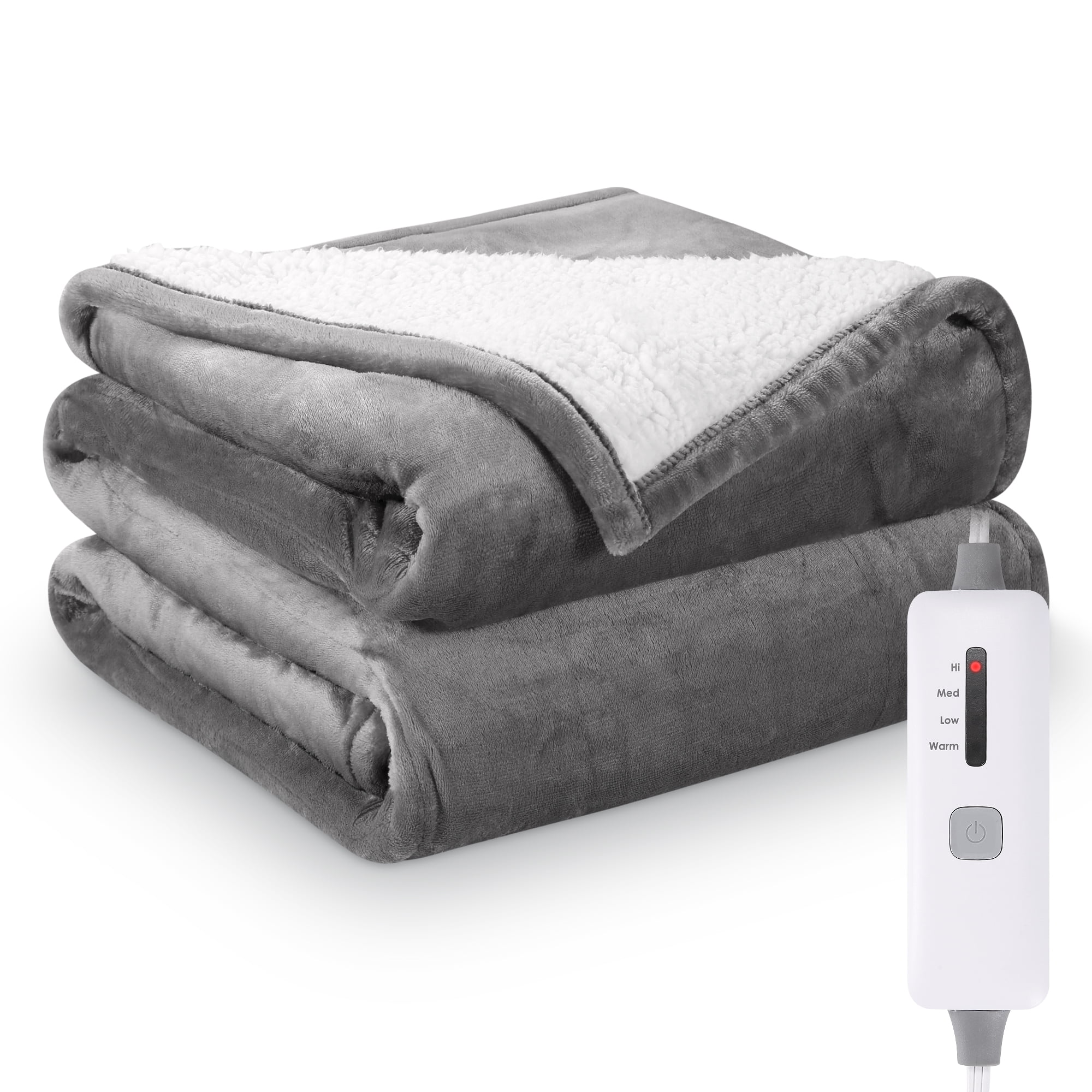 MARNUR Electric Blanket Full Size 72"x84" Flannel & Shu Velveteen with 6 Heating Levels, 10H Auto-off