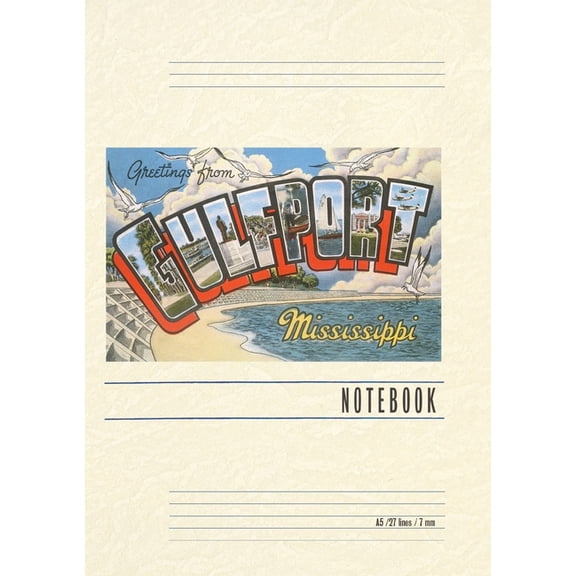 Vintage Lined Notebook Greetings from Gulfport, (Paperback)