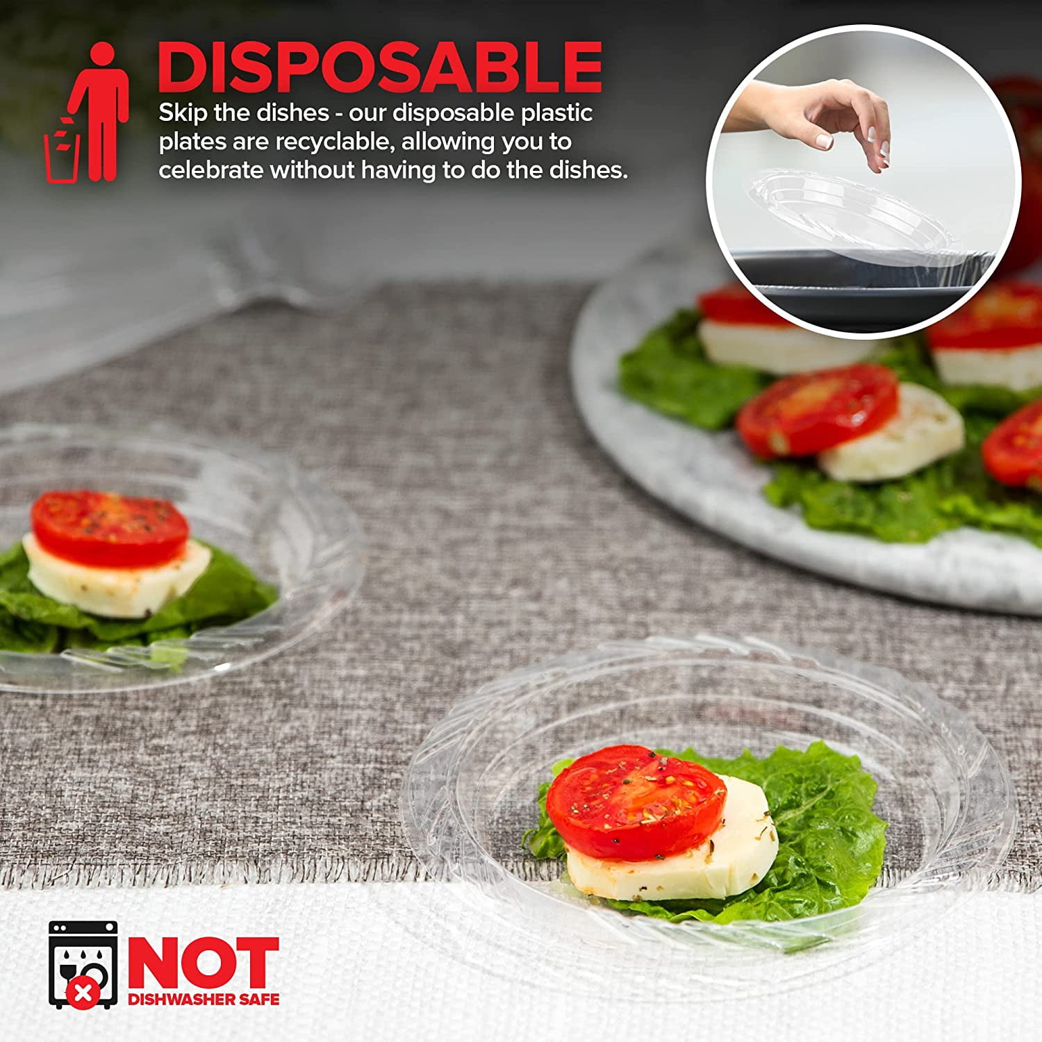 Clear Plastic Dessert Plates 120 Pack Disposable Clear Plates