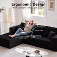 thumbnail image 6 of Zoopower 106" Cloud Sectional Couch, L-Shape Convertible Modular Sectional Sofa, Corduroy Boneless Couch for Living Room, Black, 6 of 12