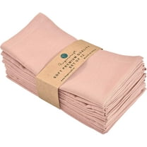 Fingercraft Cloth Napkin, Solid Color Cotton Linen Blend Table Napkins, Soft and Absorbent Fabric, Set of 12, Blush Pink