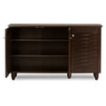 thumbnail image 2 of Winda Modern and  3-Door Dark Brown Wooden Entryway Shoes Storage Cabinet, 2 of 5