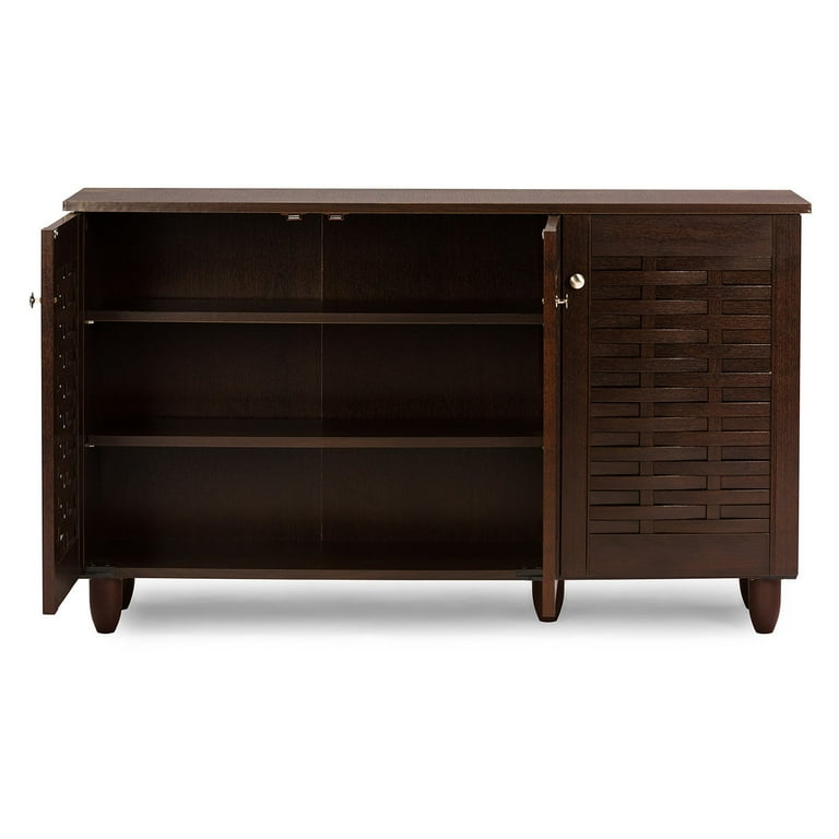 Baxton Studio Winda 3 Door Wooden Entryway Shoe Storage Cabinet in