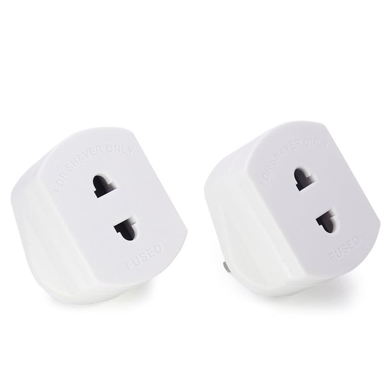 Adattatore Presa USA 2 Adattatori Di Viaggio Per Rasoio/epilatore Da Spina 2 Pin A Presa UK 3 Pin - Innoteck, Bianchi, Nuovi Adattatore Viaggio Rasoio Adattatore Presa USA 2 Adattatori Di Viaggio Per Rasoio/epilatore Da Spina 2 Pin A Presa UK 3 Pin - Innoteck, Bianchi, Nuovi Adattatore Viaggio Rasoio