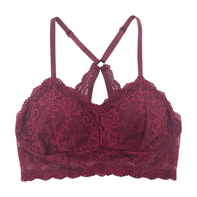 DecSea Women's Solid Lace Wrapped Chest And Backless Ultra-thin Bra With Padding Breathable Underwear Daily Bra