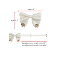 thumbnail image 2 of Men's Ribbon Leaf Pendant Pre-tied Bow Ties Necktie  Collar Fashion for School Uniform Wedding One Size Cream, 2 of 5