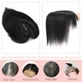 thumbnail image 6 of MY-LADY 100% Remy Human Hair Women Topper Hair Toppers Silk Base Hair Pieces Clip In Hair Topper with 3D Air Bangs 17 Colors 14inch #1B Natural Black, 6 of 8