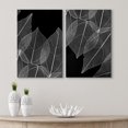 thumbnail image 4 of IDEA4WALL Canvas Print Wall Art Set Leaves Veins Pattern Fine Art Vintage Botanical in Black Modern Art Wall Decorative Chic Zen Contemporary Artwork for Home Decor - 24"x36"x2 Panels, 4 of 5