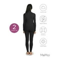 thumbnail image 6 of MeMoi Women's Luxe Ribbed Long Sleeve Top and Pants Set - Womens - Female, S, Black, 6 of 8
