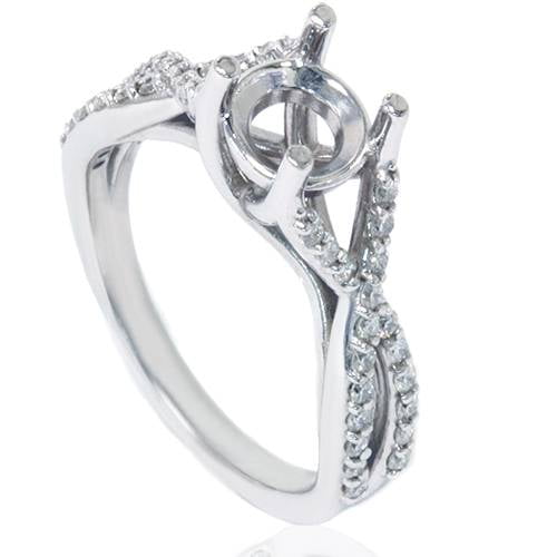 Pompeii 1/2ct Twist Diamond Ring Setting 14K White Gold (G/H,I1)