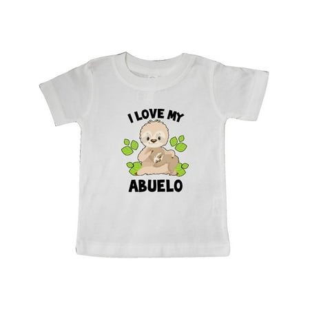 

Inktastic Cute Sloth I Love My Abuelo with Green Leaves Gift Baby Boy or Baby Girl T-Shirt