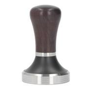 Coffee Tamper 58mm, Heavy Duty Stainless Steel Coffee Tamp Tool With Wooden Handle Flat Base Coffee Bean Press for Home Office Cafe