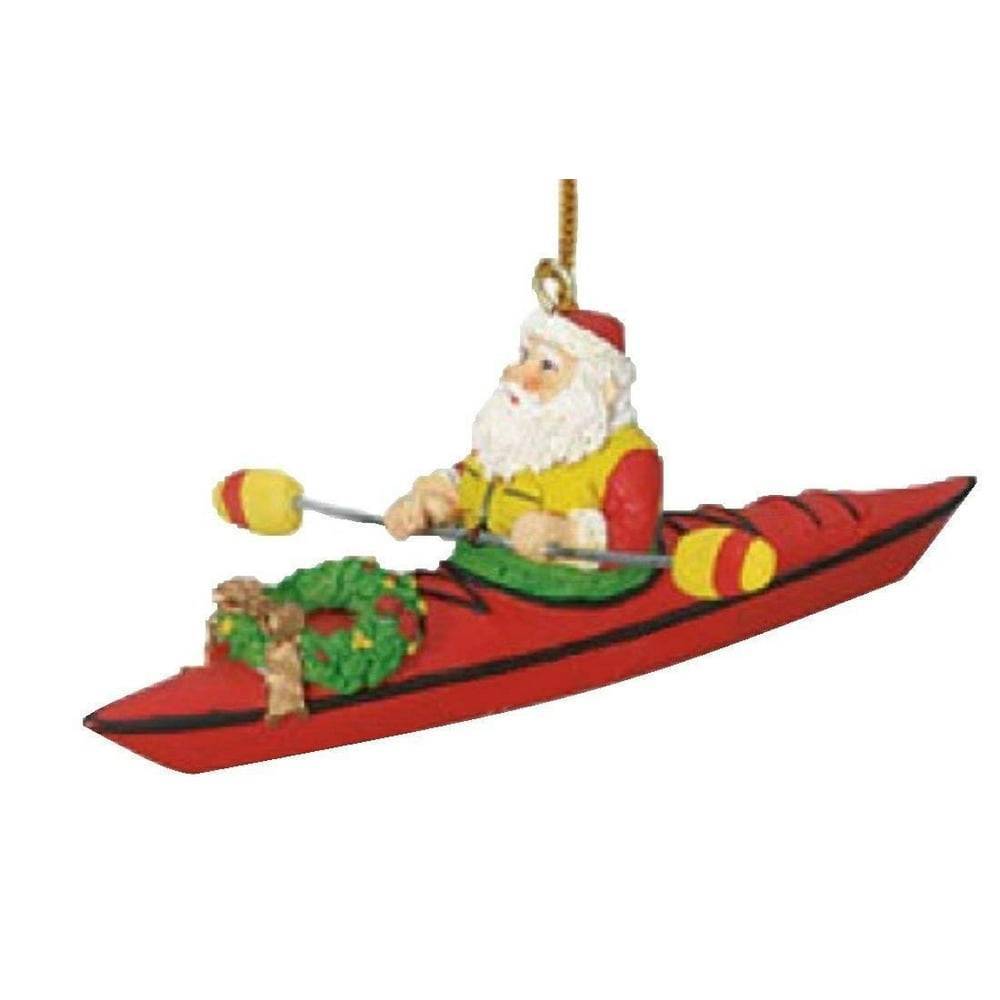 Santa on a Kayak Christmas Tree Holiday Decoration Ornament Walmart