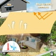 thumbnail image 6 of Jane Stone Sun Shade Sail 24'X24 Curved Edge Outdoor Shade Canopy Sand Breathable 95% UV Block Shade Cloth for Patio Garden Backyard -Sand, 6 of 7