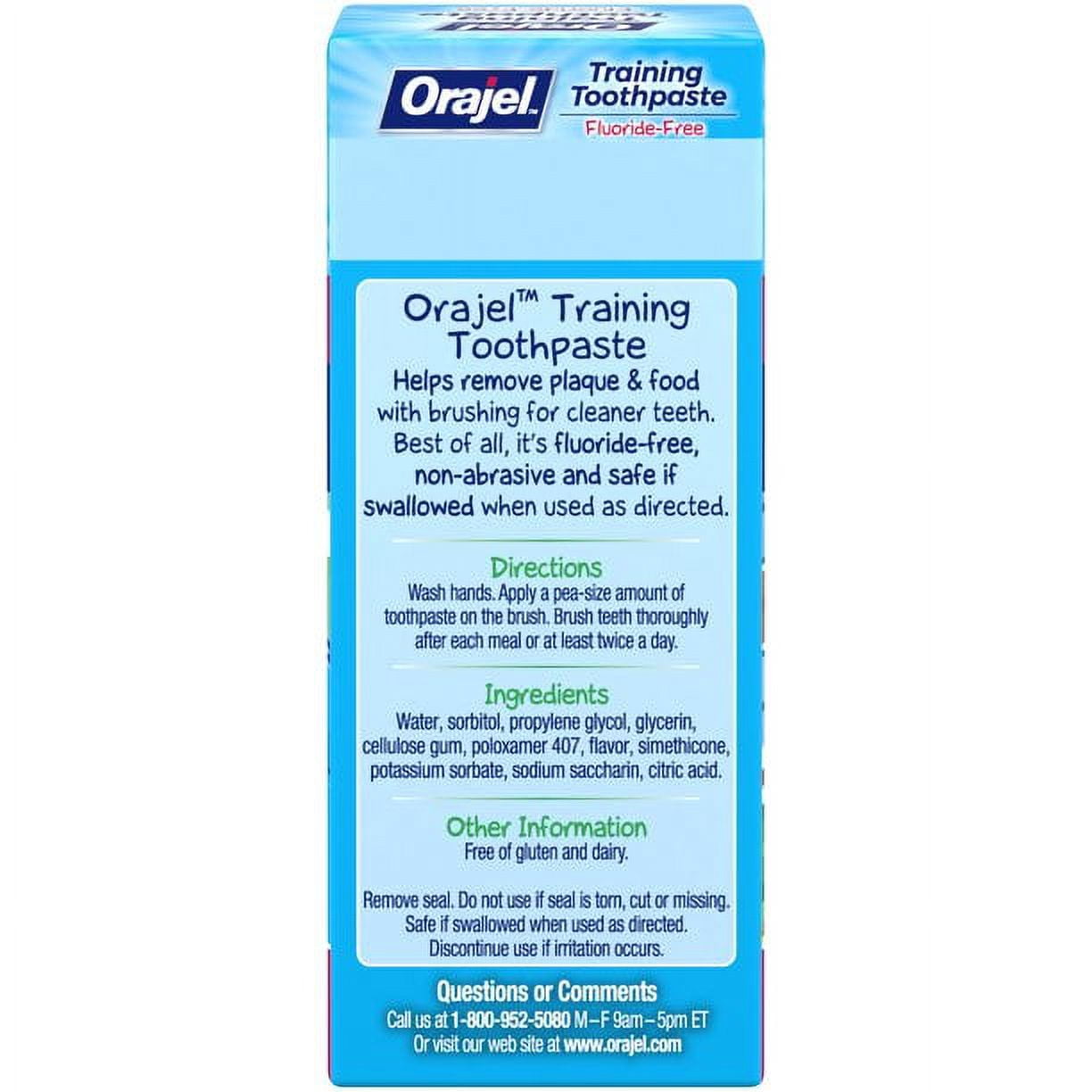 Orajel Elmo Fluoride-Free Training Toothpaste, Berry Fun, One 1.5oz Tube: 3 pack  Orajel