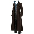 thumbnail image 2 of Dezsed Trench Coat Men Clearance Mens Steampunk Gothic Costume Vintage Windbreaker Halloween Coats Brown XXL, 2 of 6