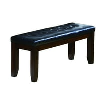 Impressive leather Tufted Upholstered Bench In Brown And Black- Saltoro Sherpi