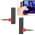 thumbnail image 3 of 2pcs 3.5mm Male to Female o Adapter Right Angle Stereo Headphone Jack Plug Black, 3 of 4