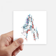 thumbnail image 1 of Street Modern Building Watercolor Sticker Square Waterproof Stickers Wallpaper Car Decal, 1 of 1