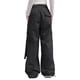 thumbnail image 5 of Pantalones cargo de mujer de cintura media y pierna ancha con bolsillos laterales - Ropa urbana elástica y holgada para viajar - Puños con cordón ajustable en los tobillos, poliéster, para todas la, 5 of 7