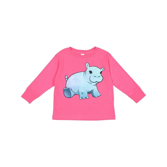 Inktastic Cute Baby Hippo Boys or Girls Long Sleeve Toddler T-Shirt