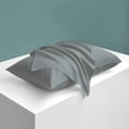 thumbnail image 5 of Zippered Satin Pillow Cases for Hair and Skin, Luxury Queen Hidden Zipper Pillowcases Set of 2, 20 x 30 Inches, Dark Grey, 5 of 7