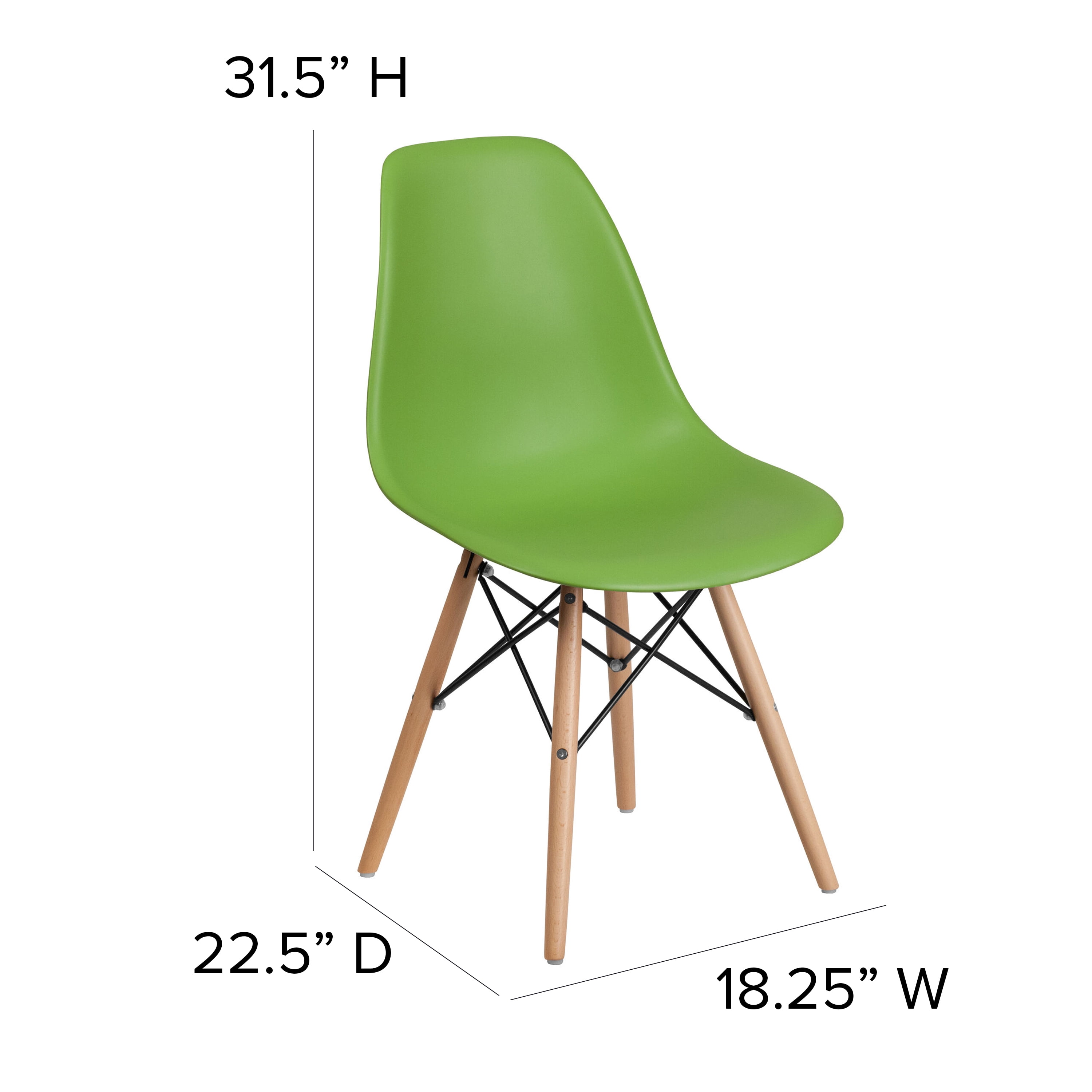 Elon series plastic online chair with wooden legs