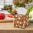 thumbnail image 3 of Yuyamidu Daisy Print PU Leather Tissue Box Cover for Living Room Square Tissue Box Holder for Napkin Facial Paper Decorative Facial Paper Organizer Dispenser for Bathroom Vanity Countertop, 3 of 8