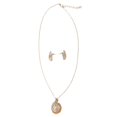 thumbnail image 1 of Conjunto de Joyas de Pendientes de Collar de Gota de Aceite de de Imitación Chapados en Oro de Hoja Hueca Zulema Conjunto de joyas, 1 of 8