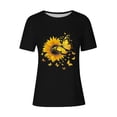 thumbnail image 4 of HAPIMO Women' Plus Size Crew Neck Tees Flower Graphic Casual Loose Fashion Clothes Elegant Blouses Summer Tops for Women Bsaic Tees Dressy Tunic Black XL, 4 of 4