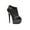 Black, variant on E-609-Somi, 6" Peeptoe bootie with satin ruching Womens Platform Sandal 11 / Black