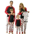 thumbnail image 4 of Honganda Cute Contrast Color Tops and Elk Print Trousers Parent-child Pajamas, 4 of 8