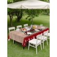 thumbnail image 3 of Outdoor Tablecloth with Umbrella Hole and Zipper, Christmas Truck Rectangle Table Cloth 54x80 Inch Waterproof Tablecloth, Xmas Snowflakes Tree Farmhouse Wooden Picnic Table Cover for Patio Camping, 3 of 7