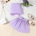 thumbnail image 6 of Girls Lavender 2 Piece Set, Sleeveless Vest & Pleated Skirt with Heart Buckle Pockets, Kids Girl Matching Outfit for Play or Party,Size 7-8 T, 6 of 9