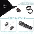 thumbnail image 5 of 14pcs 7 Size Stainless Steel Grooved Finger Rings set with 1pc Rectangle Velvet Pouches Electrophoresis Black Inner Diameter: 16.5~22mm 2pcs/size DIY, 5 of 6