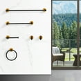 thumbnail image 2 of Bathroom Hardware Set, Thicken Space Aluminum 6 PCS Towel bar Set- Black Gold 24 Inches Wall Mounted, 2 of 9