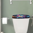 thumbnail image 2 of Renewold Toilet Tank Lid Cover with Elastic Edge Universal Fit Toilet Top Covers, Prevents Dust and Stains for Bathroom Decor, Butterfly Galaxy Print, 2 of 6