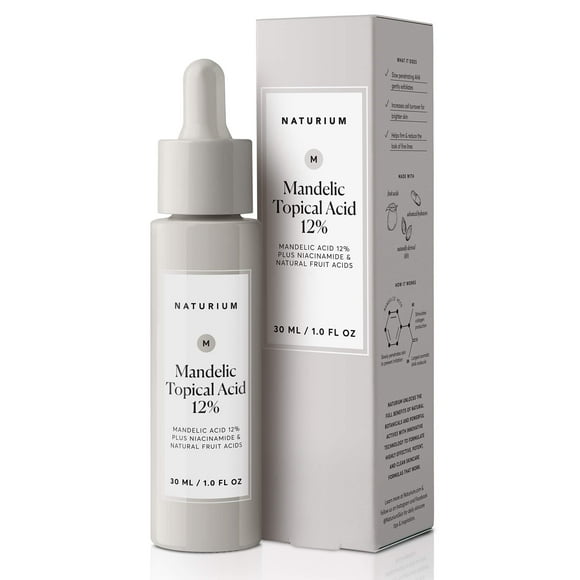 Ácido tópico mandélico Naturium para el cuidado de la piel, 12% con niacinamida, 30 ml
