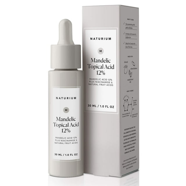 Ácido tópico mandélico Naturium para el cuidado de la piel, 12% con niacinamida, 30 ml