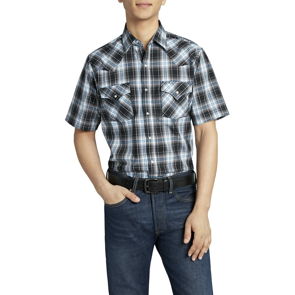 Ely Cattleman Ely Cattleman Men's Short Sleeve Snap Front Plaid