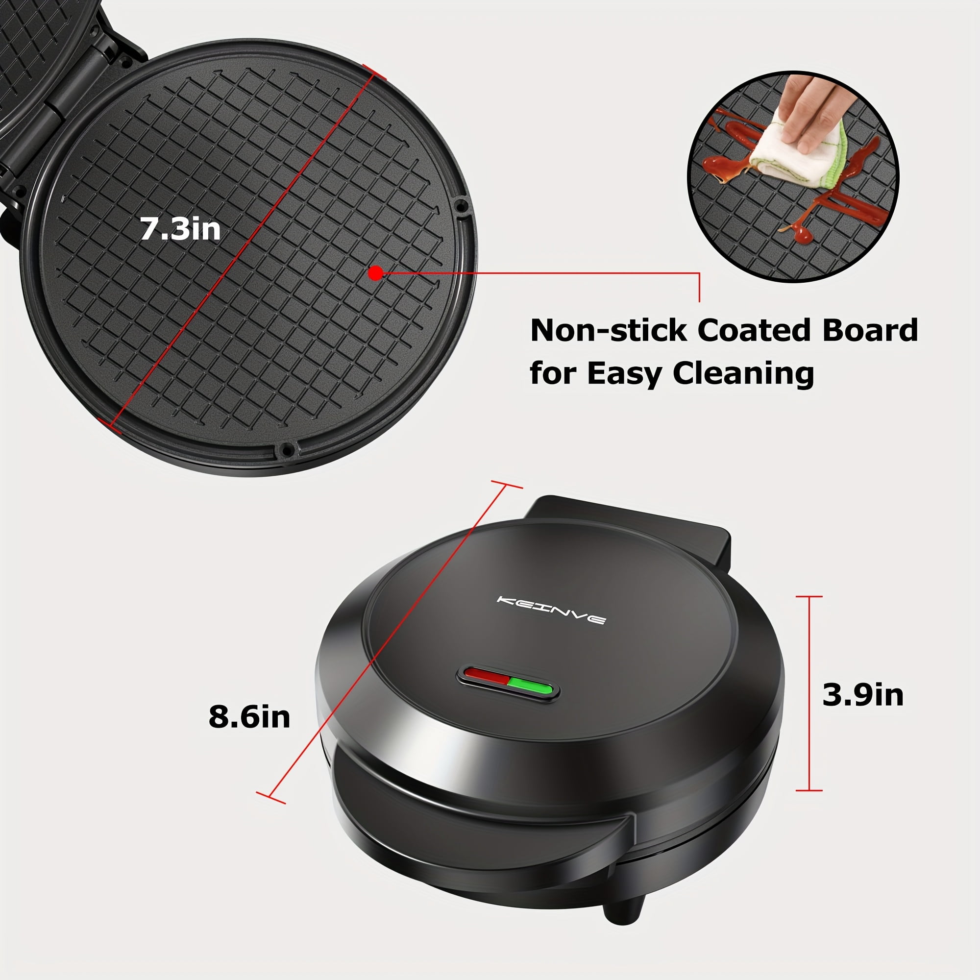 Electric Waffle Cone Maker with Overheat Protection, 6.8" Ice Cream Cone Machine, Nonstick Waffler for Homemade Treats Or Family Activities, Perfect for Mother'S Day